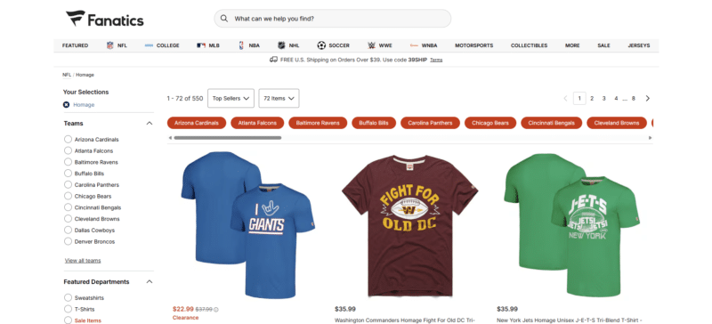 fanatics store